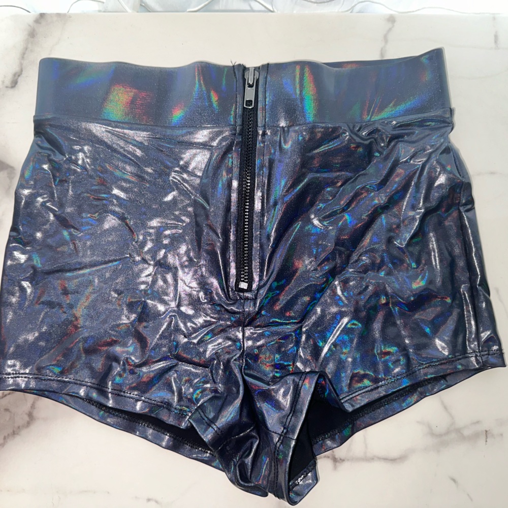 Forever 21- Iridescent booty shorts with front zipper